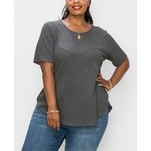 COIN 1804 Womens Plus Size Thermal Swing Basic T-Shirt, NWT